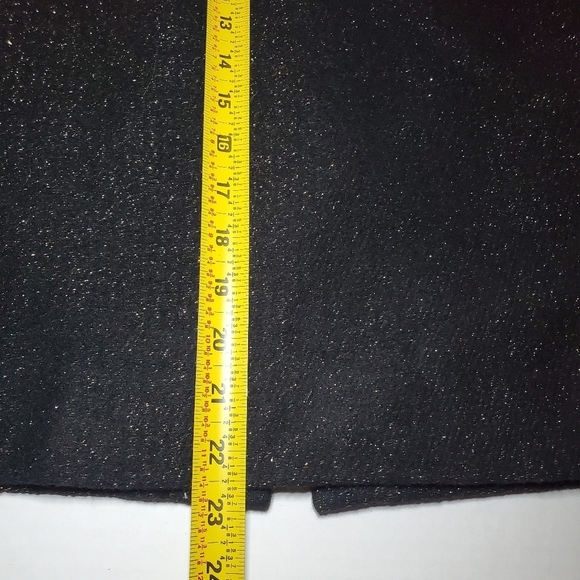 J. Crew Black Gold Metallic Wool Blend Pencil Skirt Sz 0 No.2 - Picture 10 of 11
